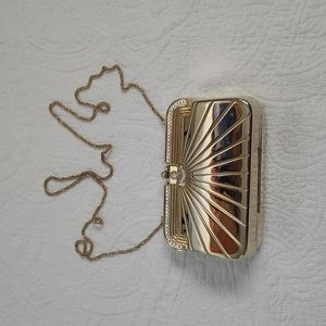 Purse, 4.5x 6.5, gold metallic clutch fancy purse